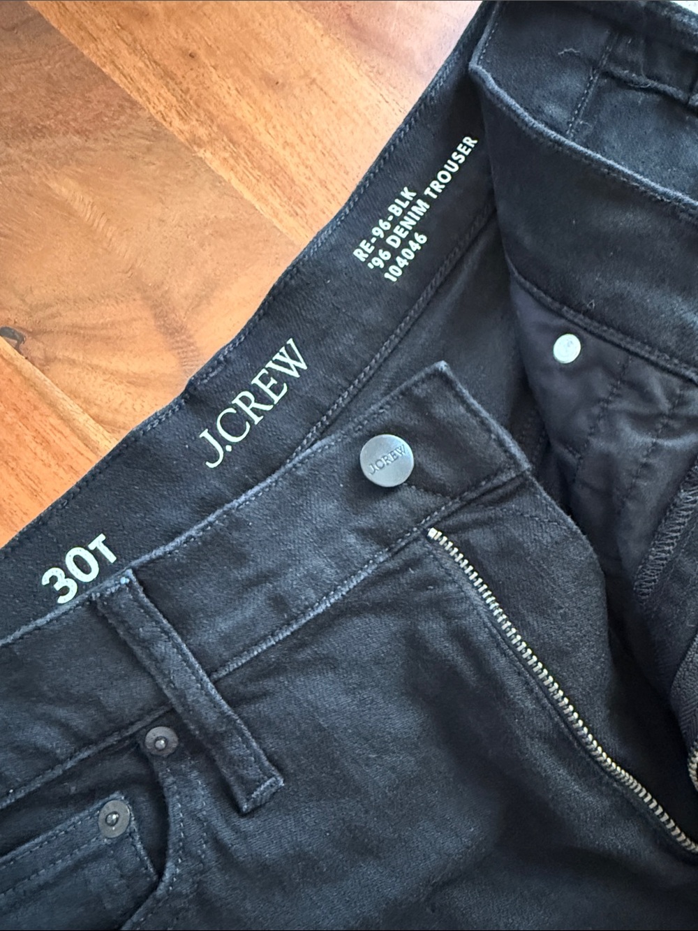 J.Crew Women’s Tall Denim Trouser in 1996 Semi-Stretch Black Jeans Size 30 Tall
